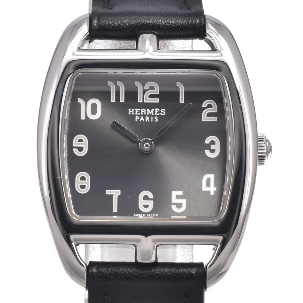 エルメス HERMES CT1.210 ケープコッド ブラック クォーツ レディース 美品 腕時計 N#151006