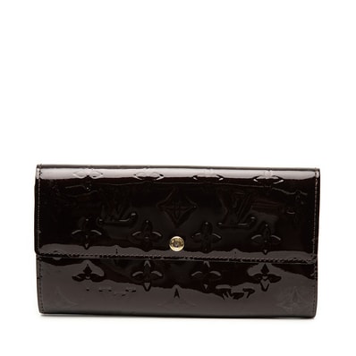 ルイ ヴィトン モノグラム ヴェルニ ポルトフォイユ サラ 長財布 M93524 アマラント パテントレザー レディース LOUIS VUITTON 【中古】