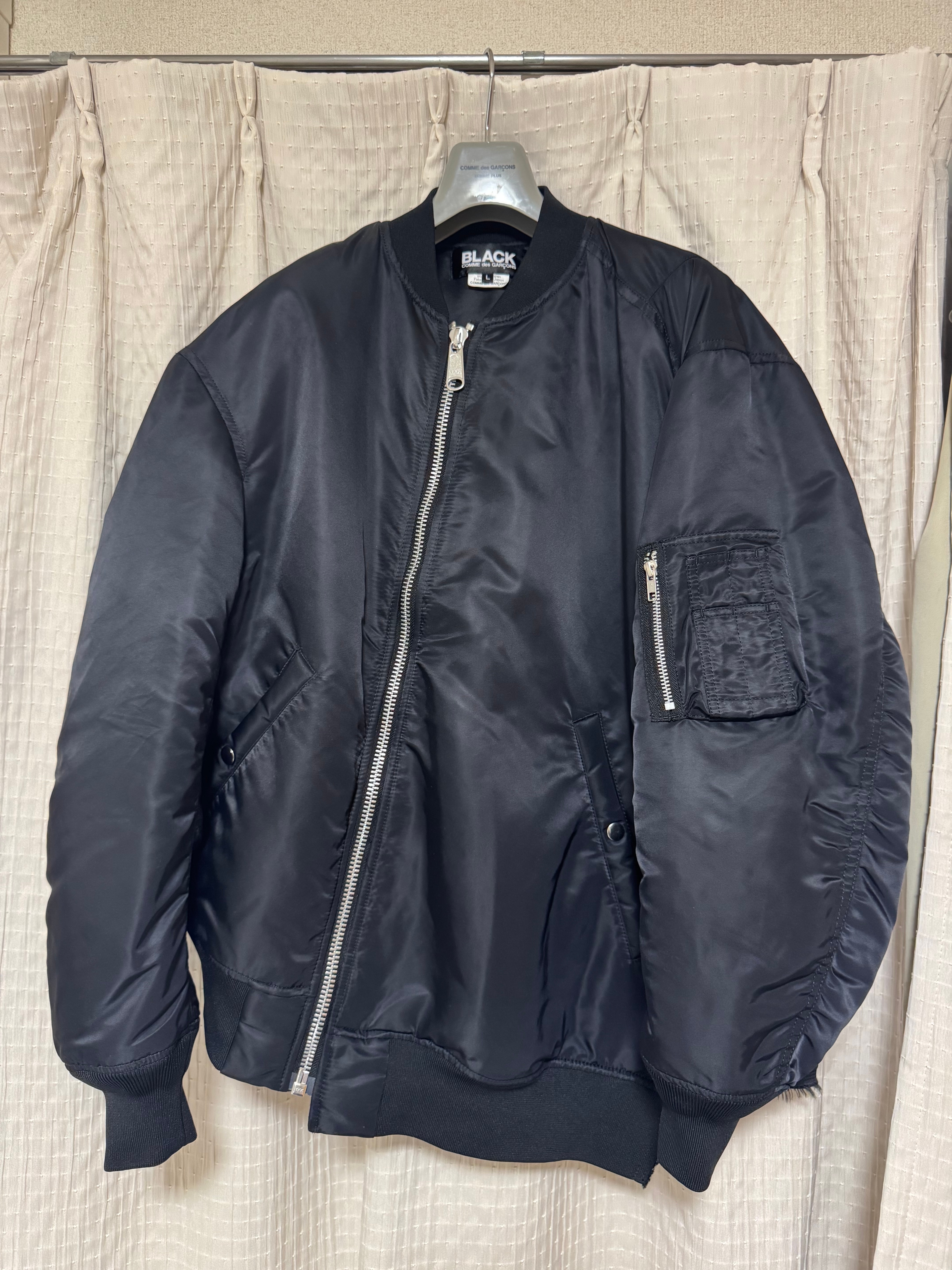 BLACK COMME des GARCONS Reversible Asymmetric Bomber Jacket "Black"