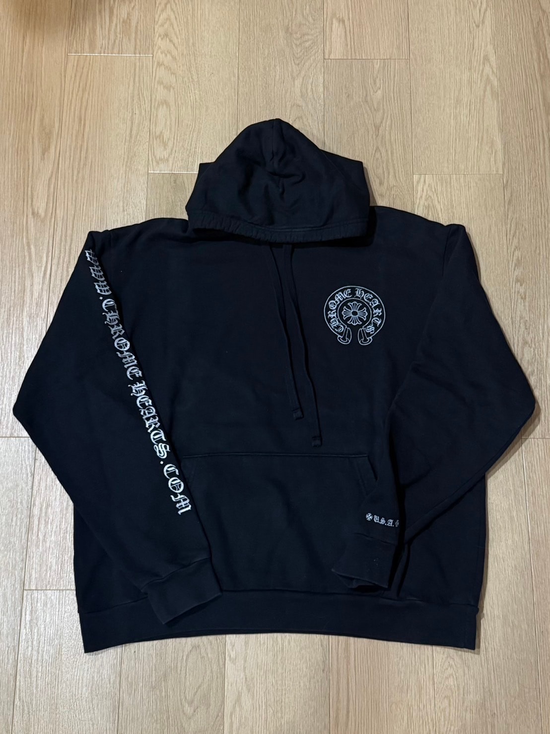 Chrome Hearts Horse Shoe Glitter Hoodie "Black/Silver"