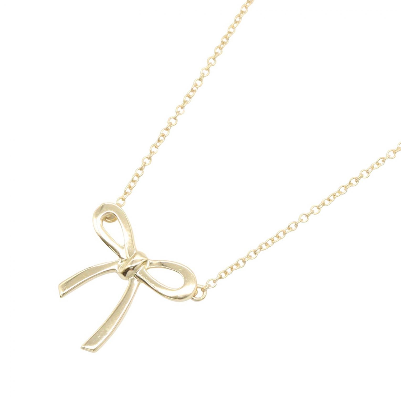 ティファニー TIFFANY&CO リボン ネックレス ネックレス ジュエリー K18(イエローゴールド) レディース ゴールド系 【中古】