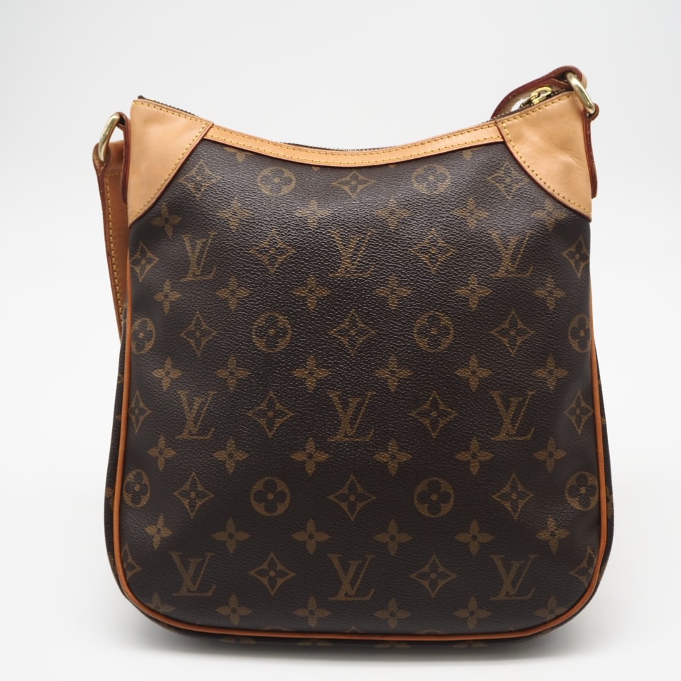 LOUIS VUITTON ルイ・ヴィトン モノグラム オデオンPM M56390 ショルダーバッグ ブラウン ベージュ コーティングキャンバス ヌメ革 レディース
