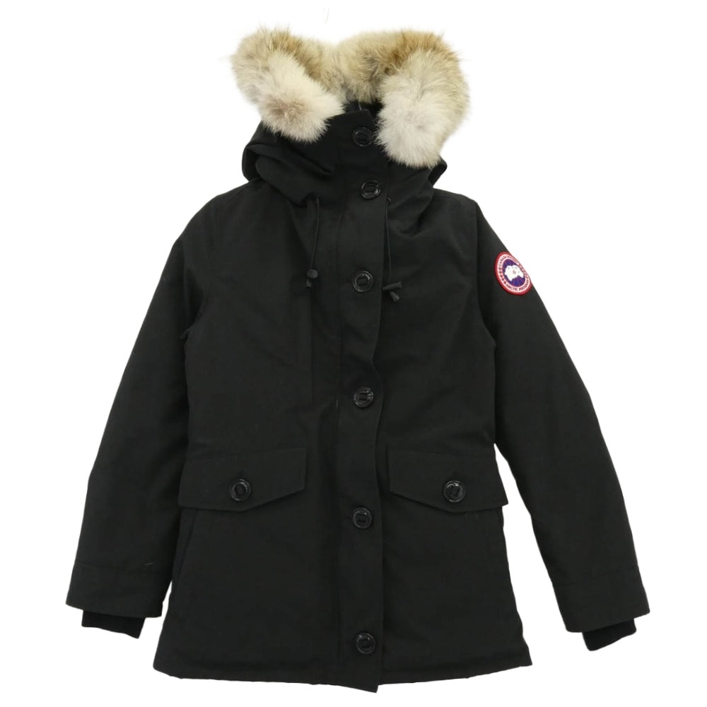 CANADA GOOSE カナダグース ダウンジャケット 2300JL サザビーリーグタグ CHARLOTTE PARKA シャーロットパーカー ファーフード付き ダウン ジャケット ブラック系 S【中古】