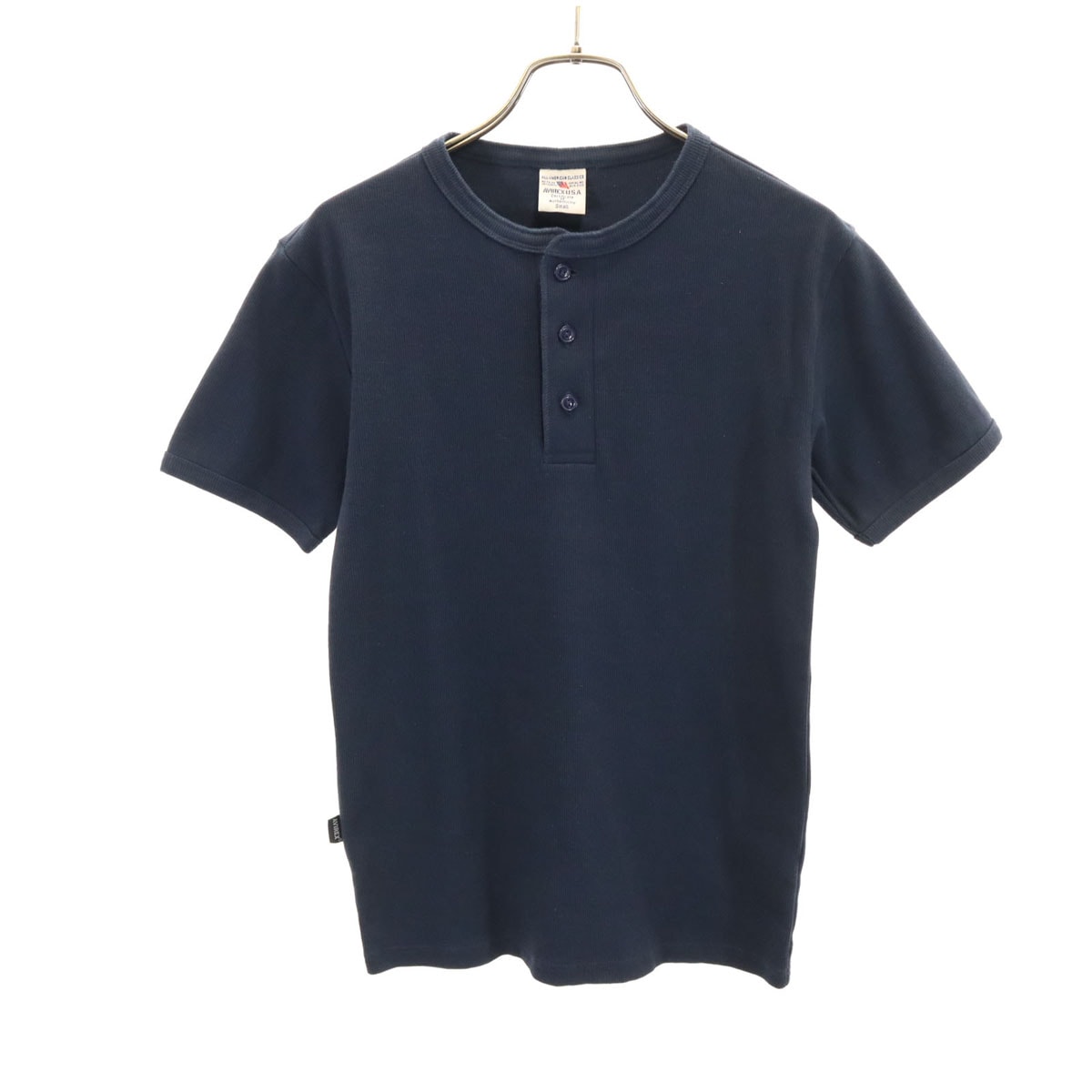AVIREX アヴィレックス 半袖 ヘンリーネック Tシャツ S ネイビー