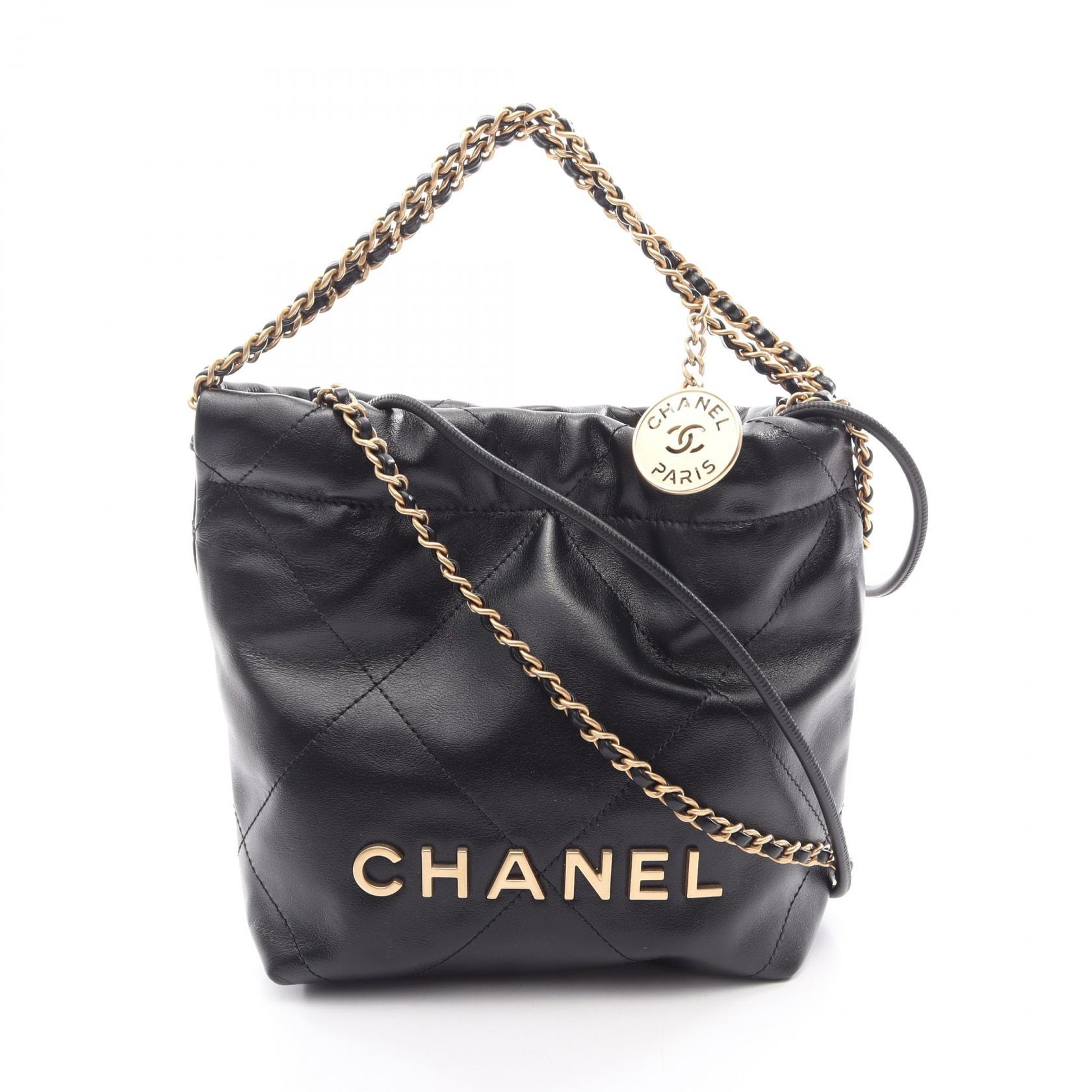 シャネル CHANEL CHANEL 22 ミニ ショルダーバッグ バッグ レザー レディース ブラック系 AS3980 【中古】