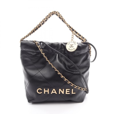 シャネル CHANEL CHANEL 22 ミニ ショルダーバッグ バッグ レザー レディース ブラック系 AS3980 【中古】