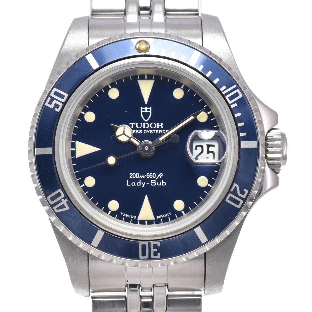 チューダー TUDOR 96090 オイスタープリンセス デイト レディサブ デイト ネイビー 自動巻き レディース 良品 腕時計 R#149241