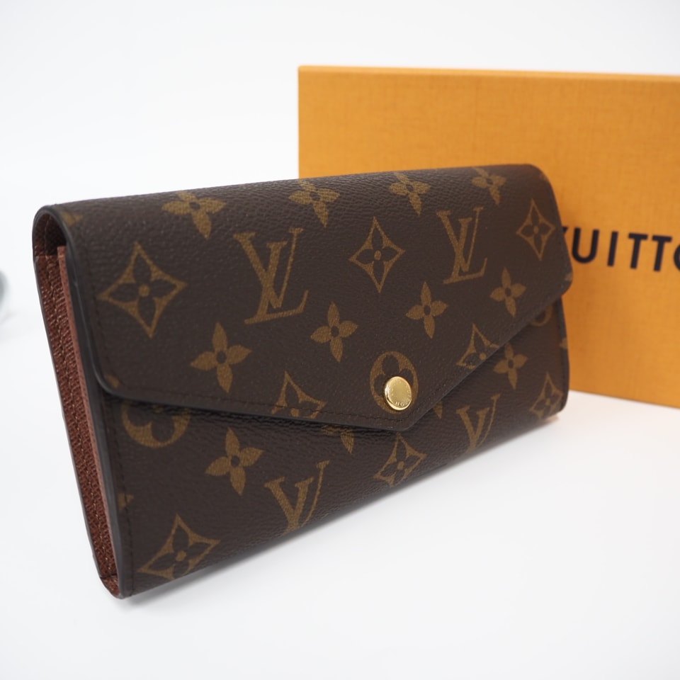 美品 LOUIS VUITTON ルイ・ヴィトン モノグラム ポルトフォイユ サラ M60531 長財布 ブラウン ベージュ コーティングキャンバス レザー レディース