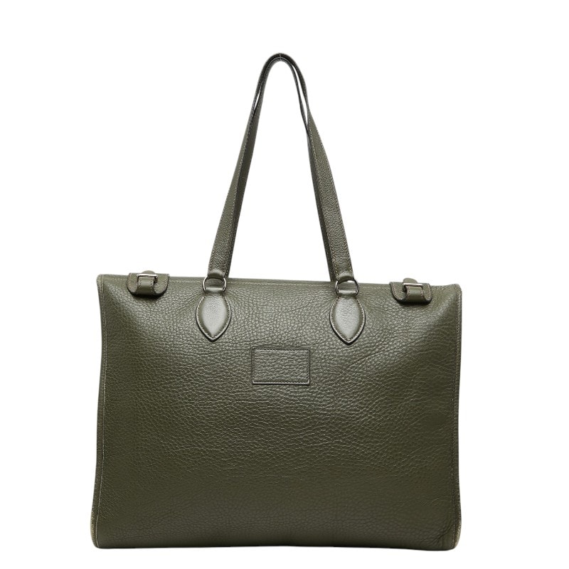 エルメス カバ40 トートバッグ ショルダーバッグ グリーン系 トリヨンクレマンス レディース HERMES 【中古】