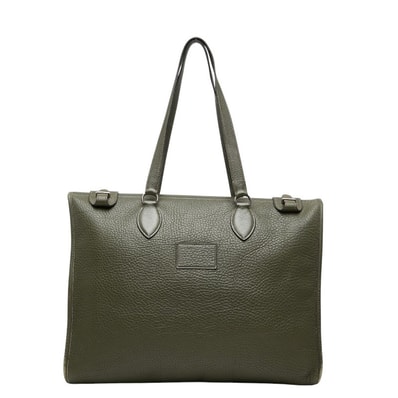 エルメス カバ40 トートバッグ ショルダーバッグ グリーン系 トリヨンクレマンス レディース HERMES 【中古】