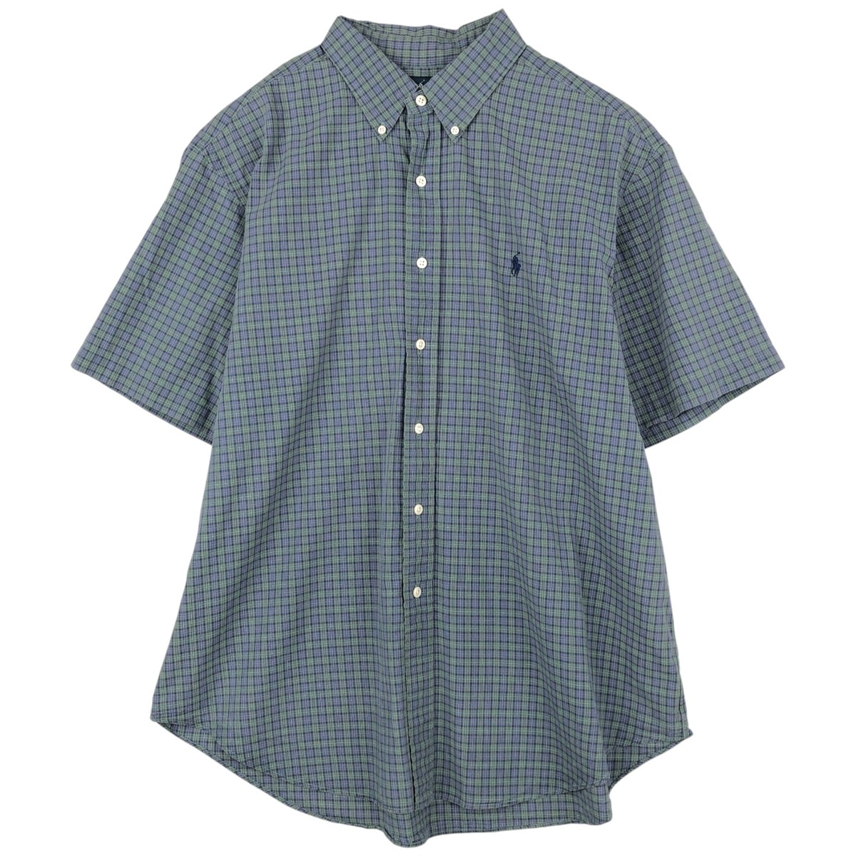 古着 ラルフローレン Ralph Lauren CLASSIC FIT 半袖 ボタンダウン チェックシャツ メンズXL相当/eaa623623