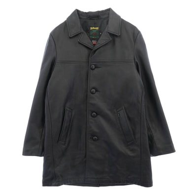 Supreme シュプリーム Schott ショット レザージャケット 23AW USA製 Leather Car Coat レザー カーコート ジャケット ブラック系 S【中古】