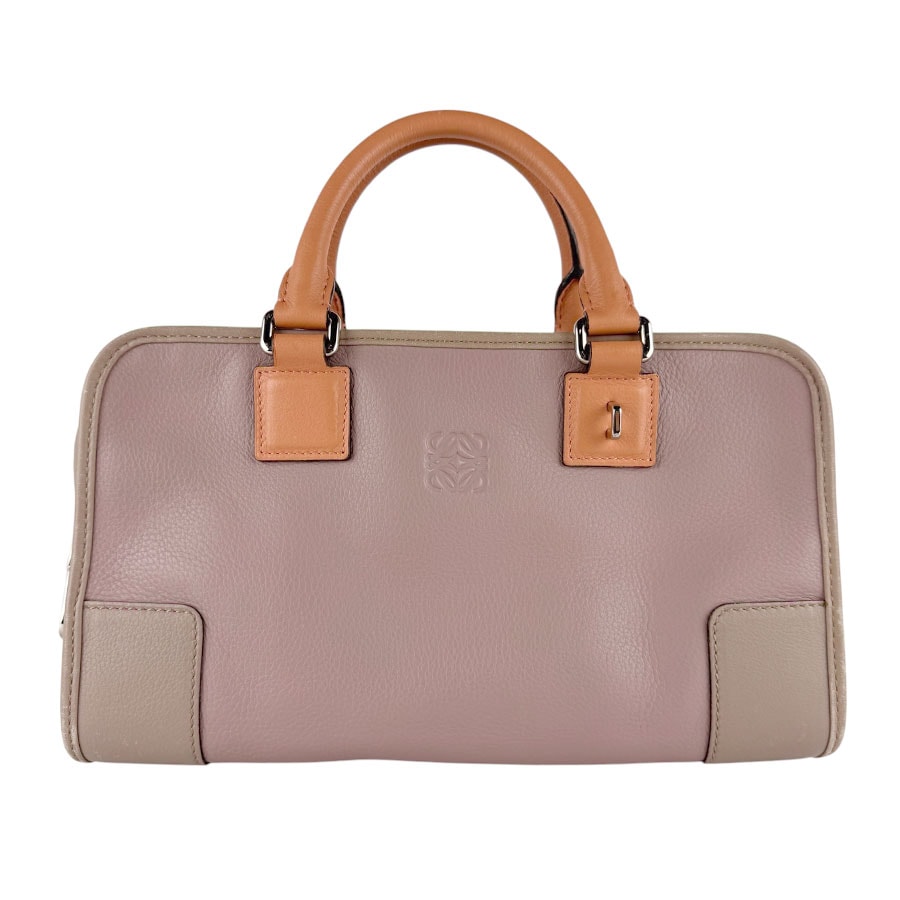 ロエベ LOEWE ハンドバッグ アマソナ28 レザー ダスティピンク/オレンジ/グレージュ レディース【中古】 z9692