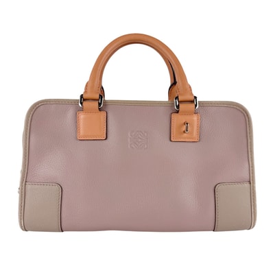 ロエベ LOEWE ハンドバッグ アマソナ28 レザー ダスティピンク/オレンジ/グレージュ レディース【中古】 z9692