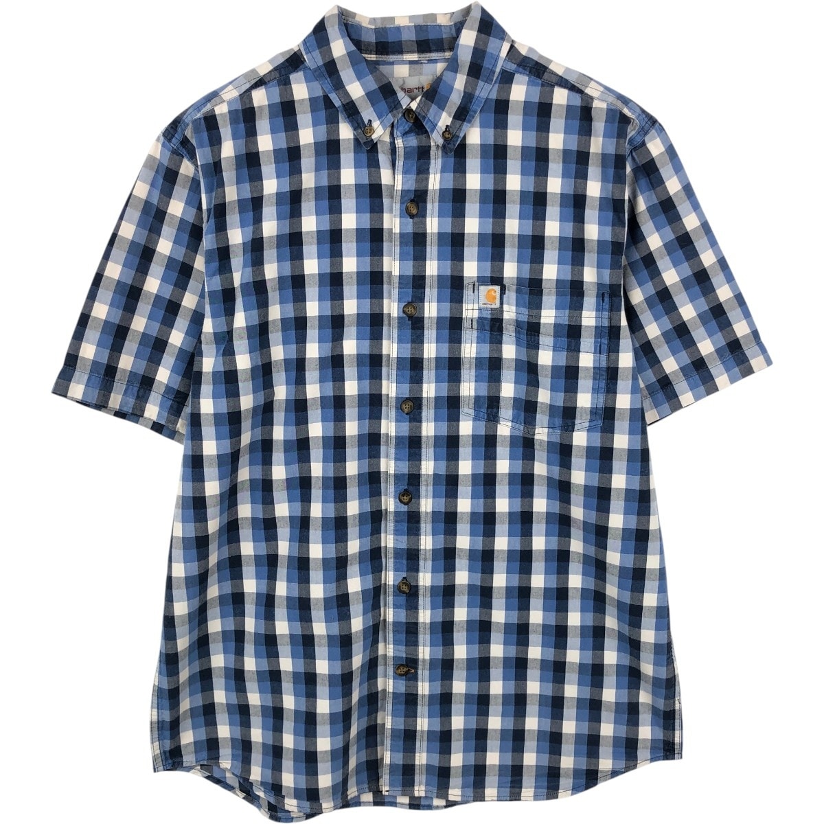 古着 カーハート Carhartt チェック柄 ボタンダウン 半袖 ワークシャツ メンズM相当/eaa663595