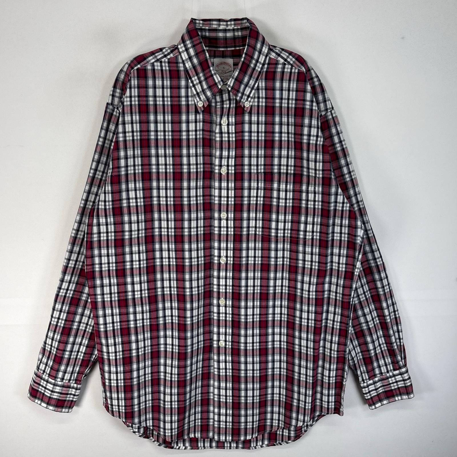 古着 ブルックスブラザーズ Brooks Brothers 長袖シャツ チェック 胸ポケ 346 S レッド系 マルチカラー メンズ