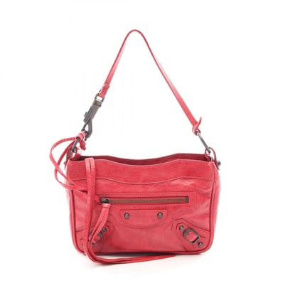 バレンシアガ BALENCIAGA ザ ヒップ ハンドバッグ バッグ レザー レディース レッド系 【中古】