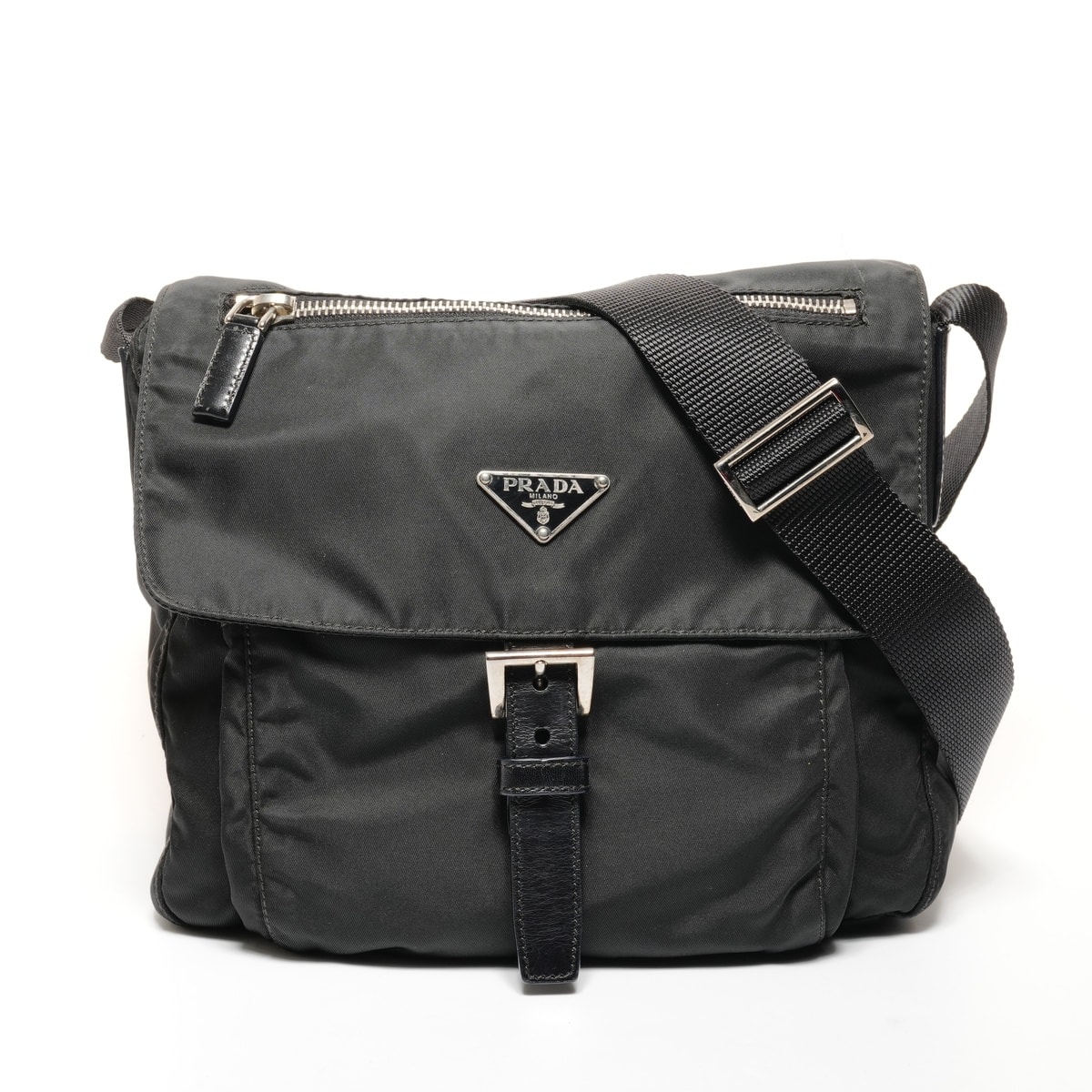 プラダ PRADA ナイロン トライアングルロゴ ショルダーバッグ【中古】