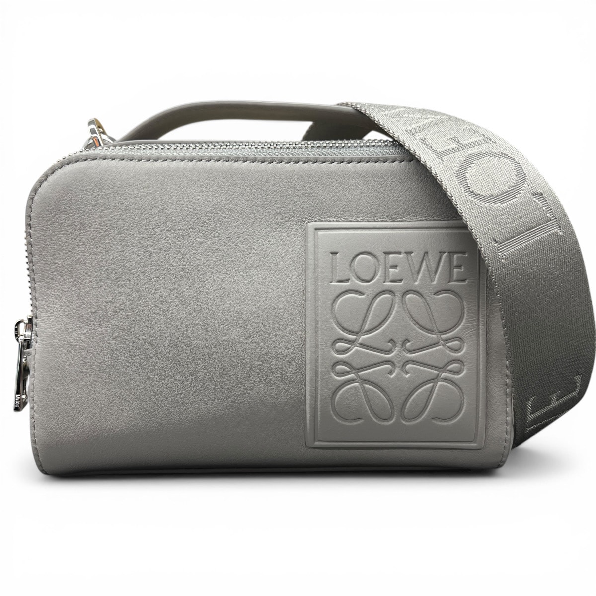 LOEWE 展示品級 カメラバッグ 2way ショルダーバッグ ハンドバッグ C565R41X04 カーフ レザー グレー クロスボディ ポシェット ミニバッグ レディース ユニセックス SAランク 中古 鑑定済 ロエベバッグ