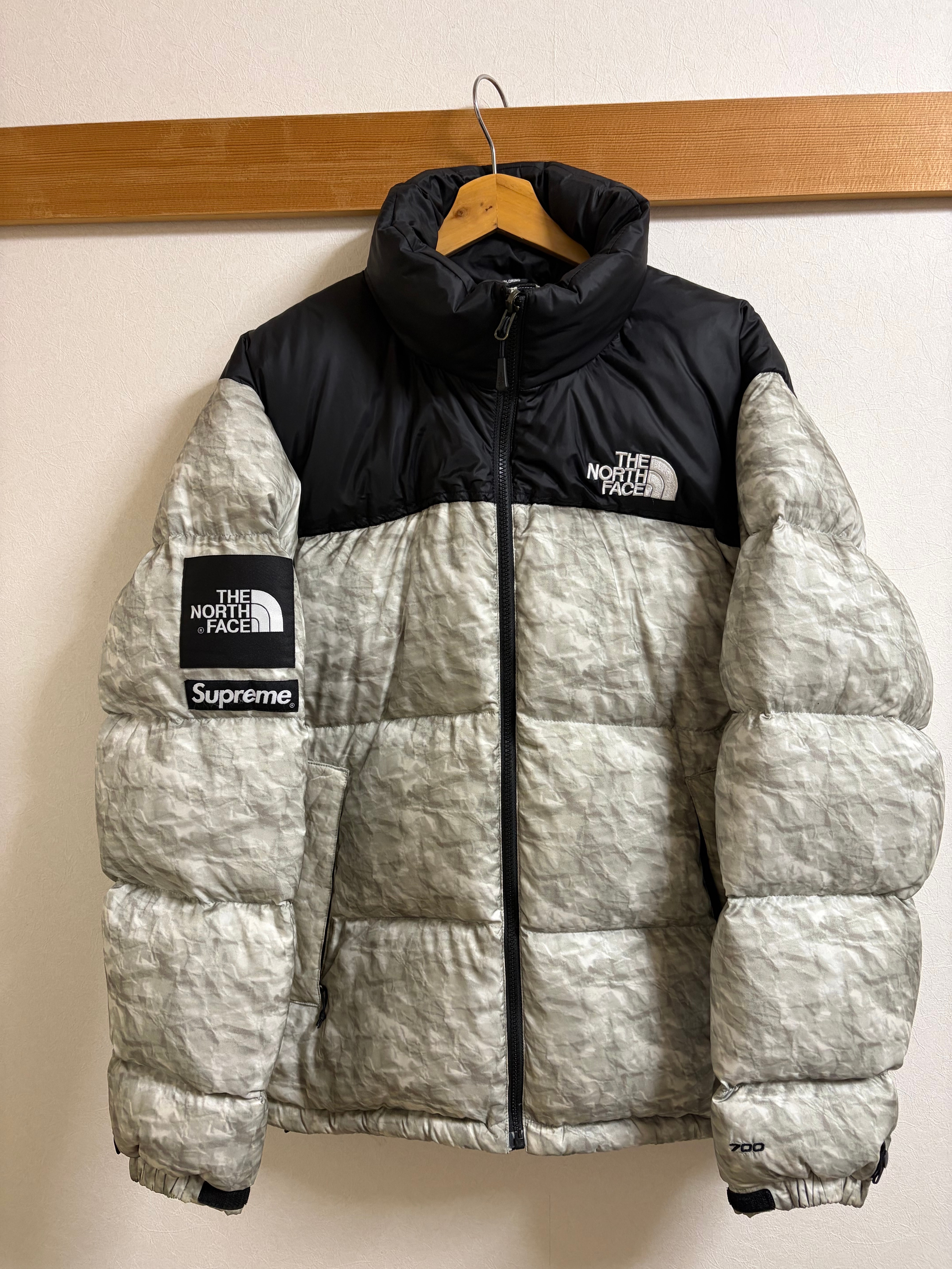 Supreme x The North Face Nuptse Jacket "White Paper Print"