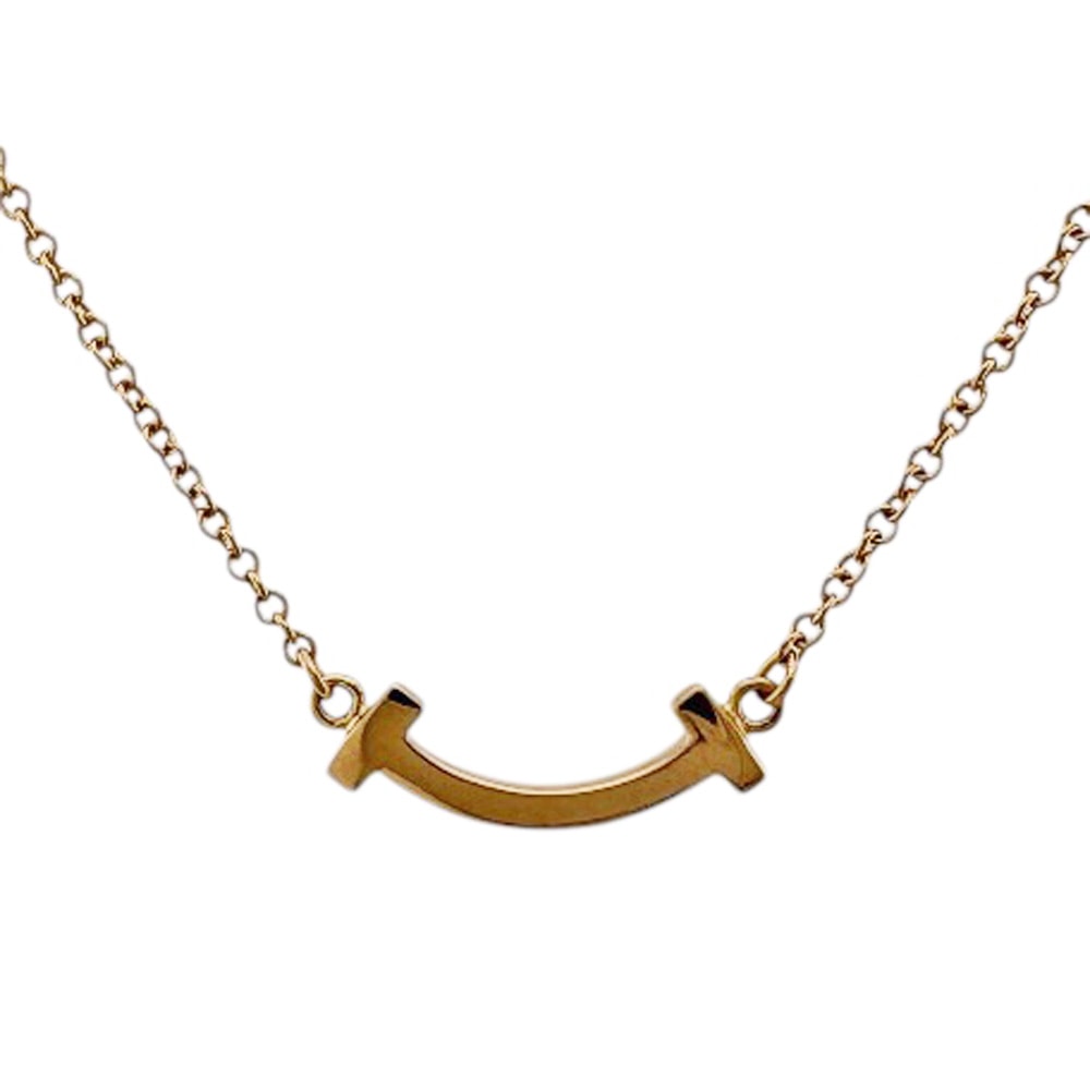 ティファニー Tスマイル ネックレス 18金 K18ピンクゴールド レディース TIFFANY&Co.  中古