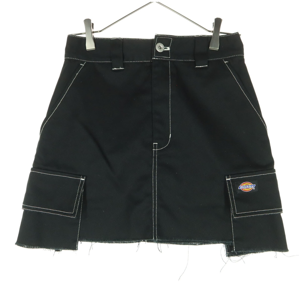 美品 Dickies ディッキーズ ミニ丈 台形 カーゴ スカート S ブラック