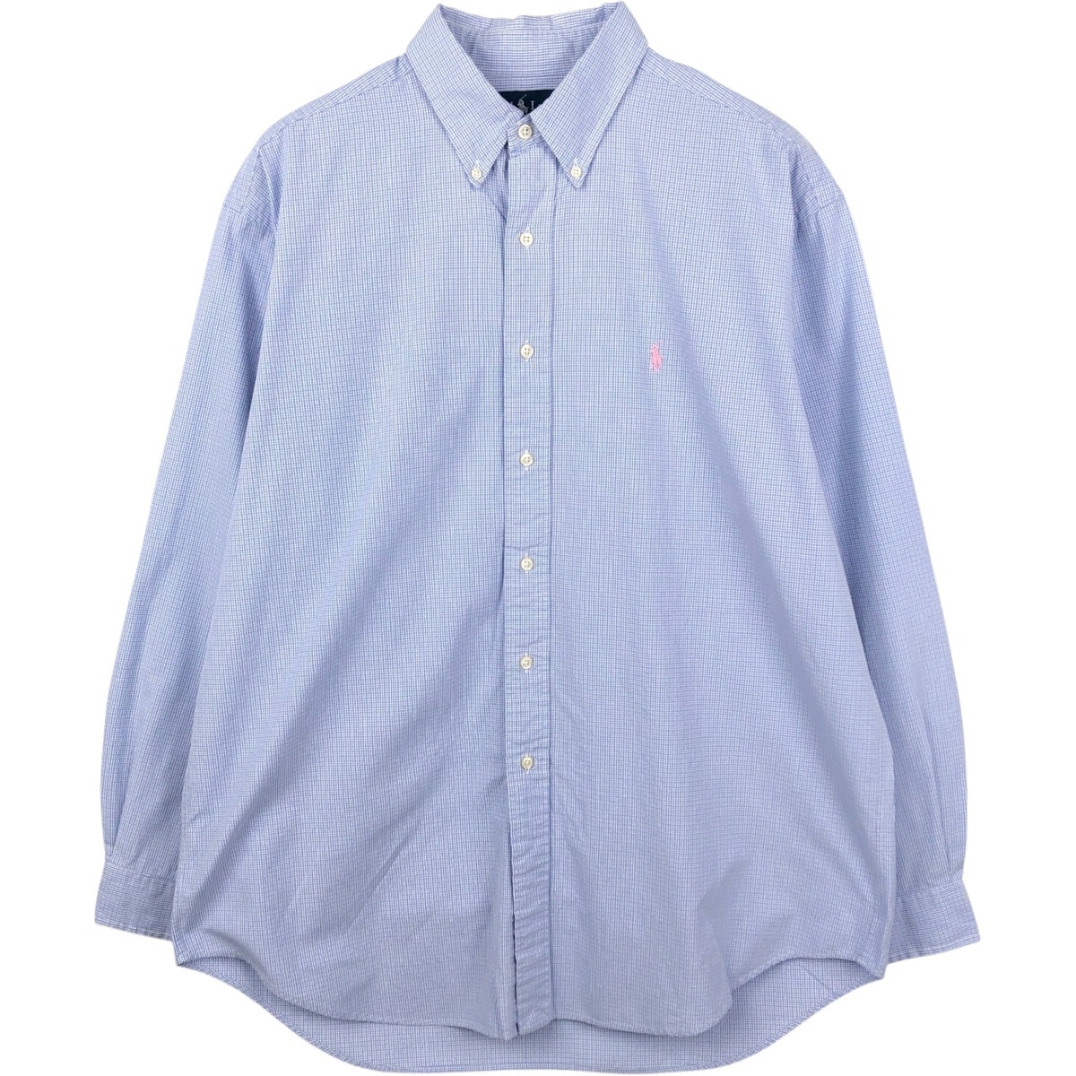 古着 ラルフローレン Ralph Lauren BLAKE 長袖 ボタンダウンチェックシャツ メンズL相当/eaa659243