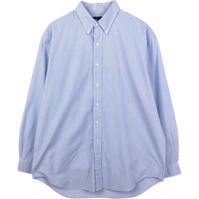 古着 ラルフローレン Ralph Lauren BLAKE 長袖 ボタンダウンチェックシャツ メンズL相当/eaa659243