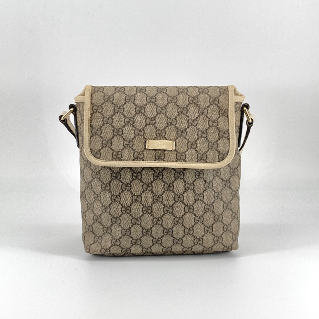 GUCCI(グッチ) GGスプリーム キャンバス 223666 ショルダーバッグ ベージュ×ブラウン