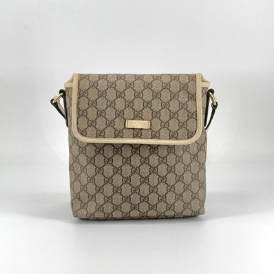 GUCCI(グッチ) GGスプリーム キャンバス 223666 ショルダーバッグ ベージュ×ブラウン