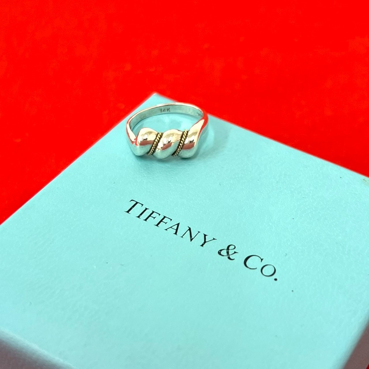 TIFFANY&Co. ティファニー ツイストロープ リング シルバー925 K14イエローゴールド リング・指輪 12号 シルバー
 47520