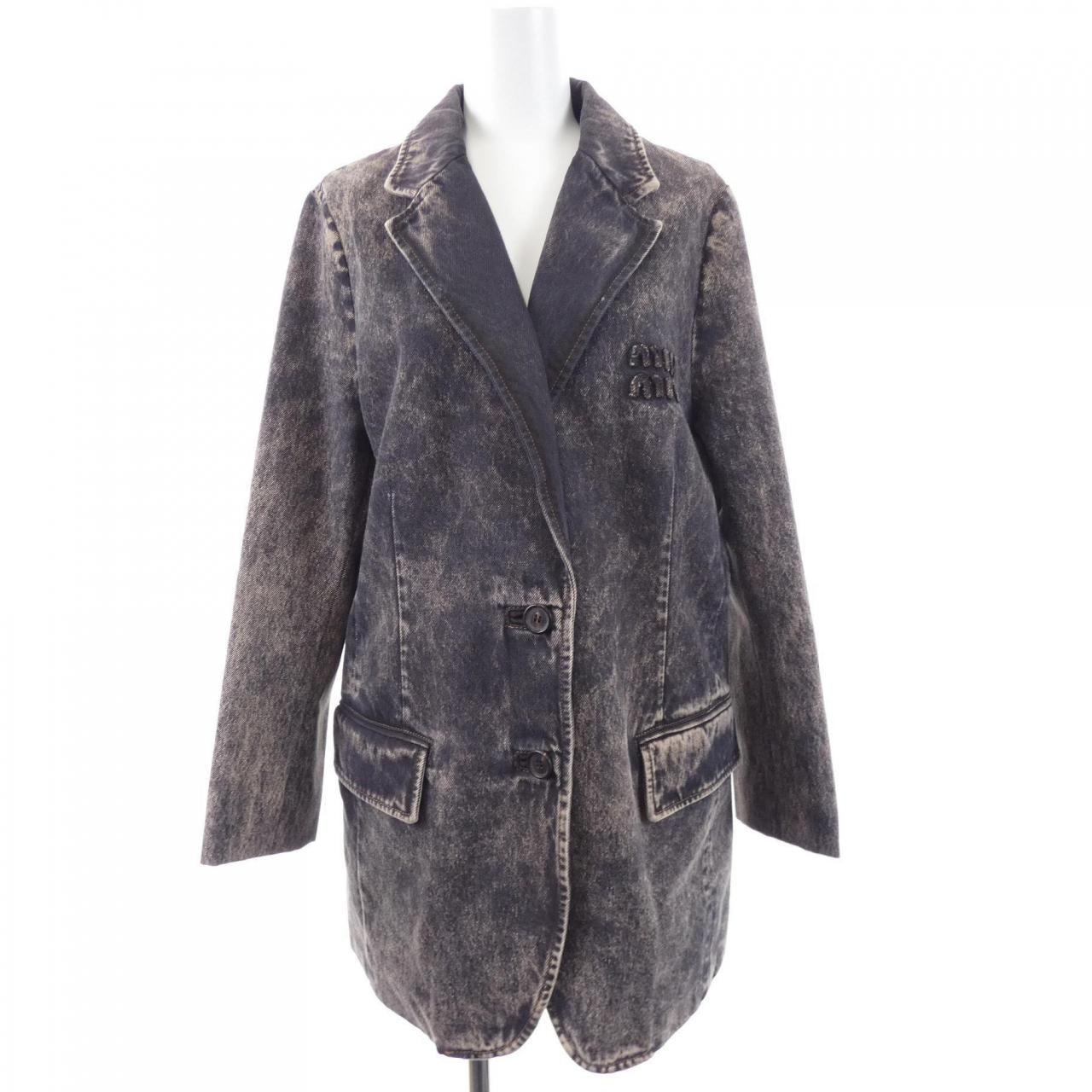 ミュウミュウ MIU MIU マーブル加工 GWG126 S231 121H デニムジャケット