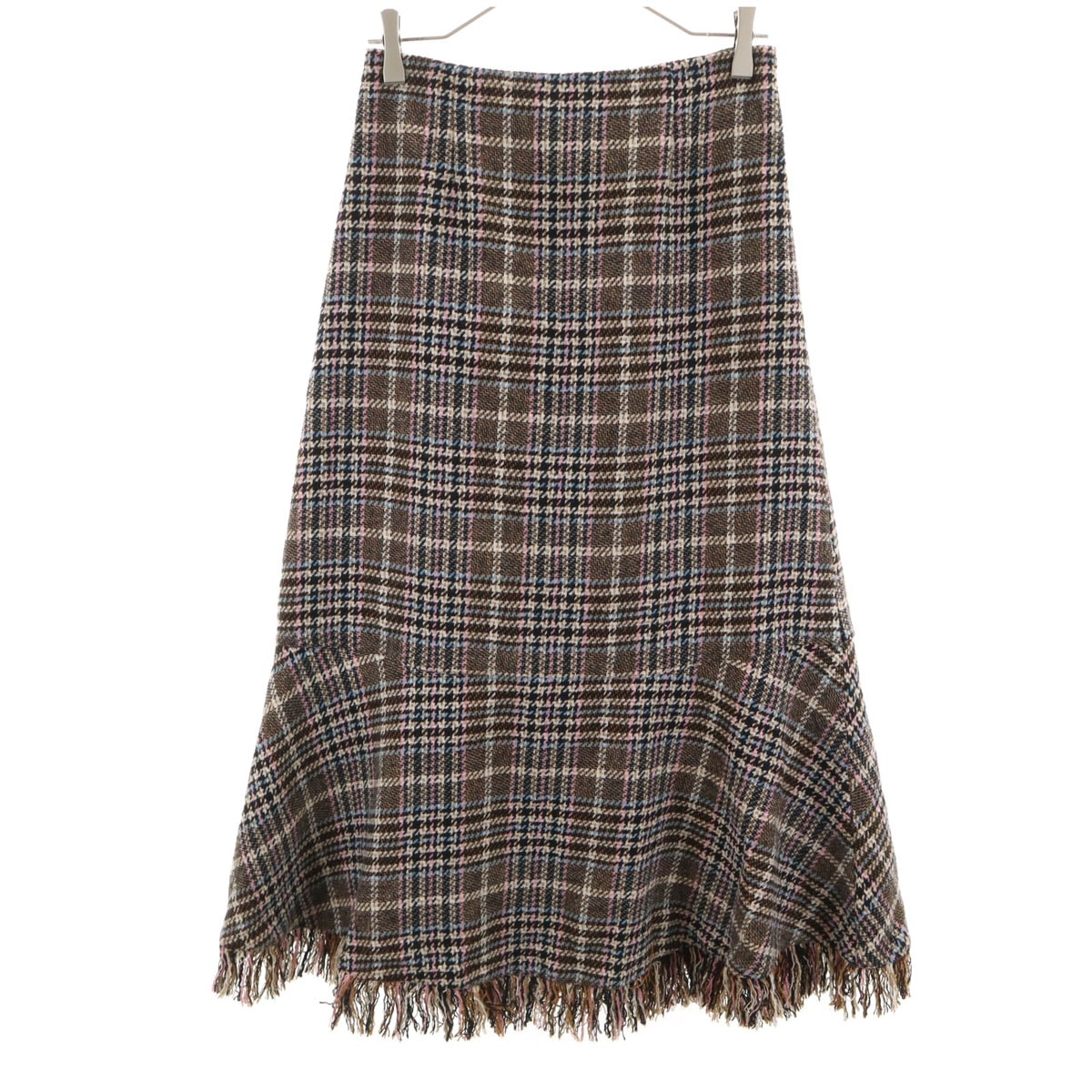 美品 BEAMS HEART ビームスハート ロング丈 ツイード フレアスカート マルチ