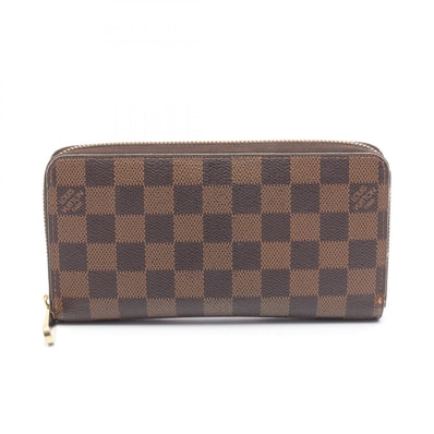 ルイ・ヴィトン LOUIS VUITTON ジッピーウォレット ラウンド長財布 財布 PVCコーティングキャンバス ダミエ エベヌ メンズ レディース ブラウン系 N60015 【中古】