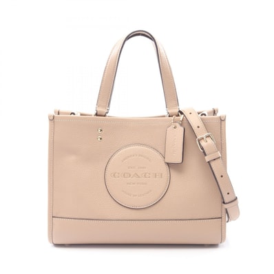 コーチ COACH デンプシー キャリーオール ウィズ パッチ 2WAY ハンドバッグ バッグ レザー レディース ベージュ系 C2004 【中古】