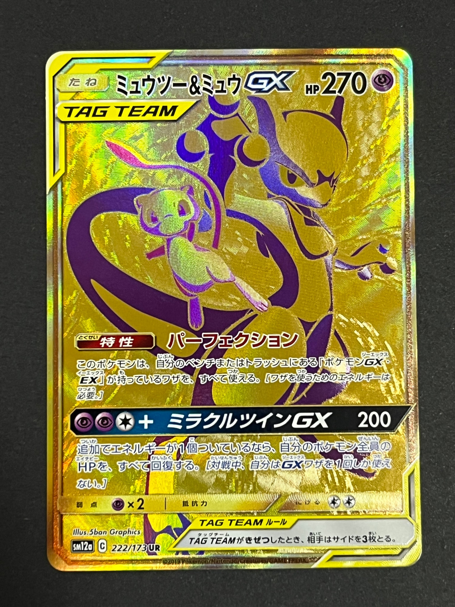 ミュウツー&ミュウGX UR[SM12a 222/173](ハイクラスパック「TAG TEAM