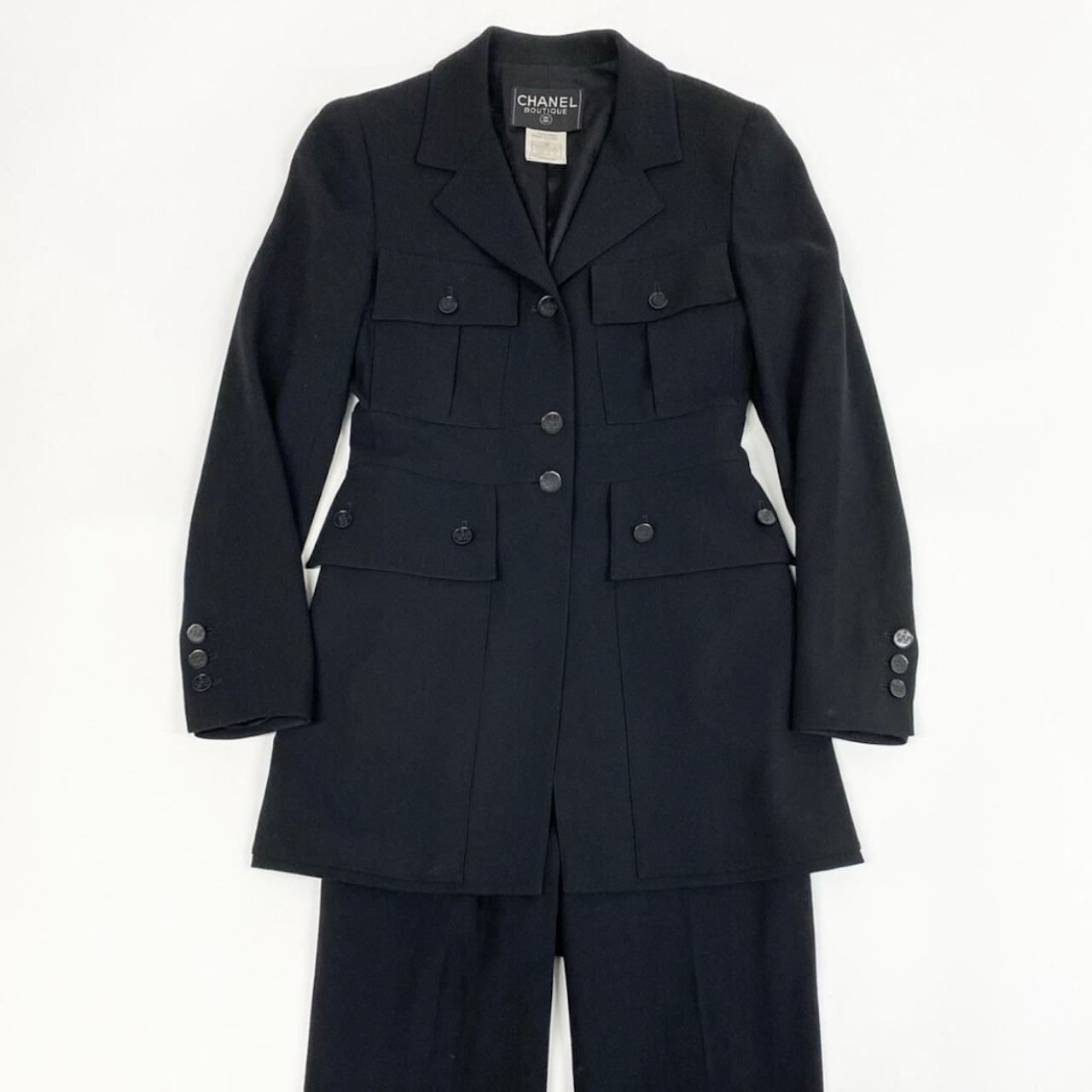 A (未使用に近い)】極美品 シャネル ココマークボタン ツイード