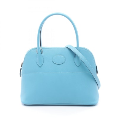 エルメス HERMES ボリード27 ハンドバッグ バッグ レザー カーフ(牛革) ヴォーエプソン ヴォーエプソン ブルーノール D刻印(2019年製造) レディース ブルー系 【中古】