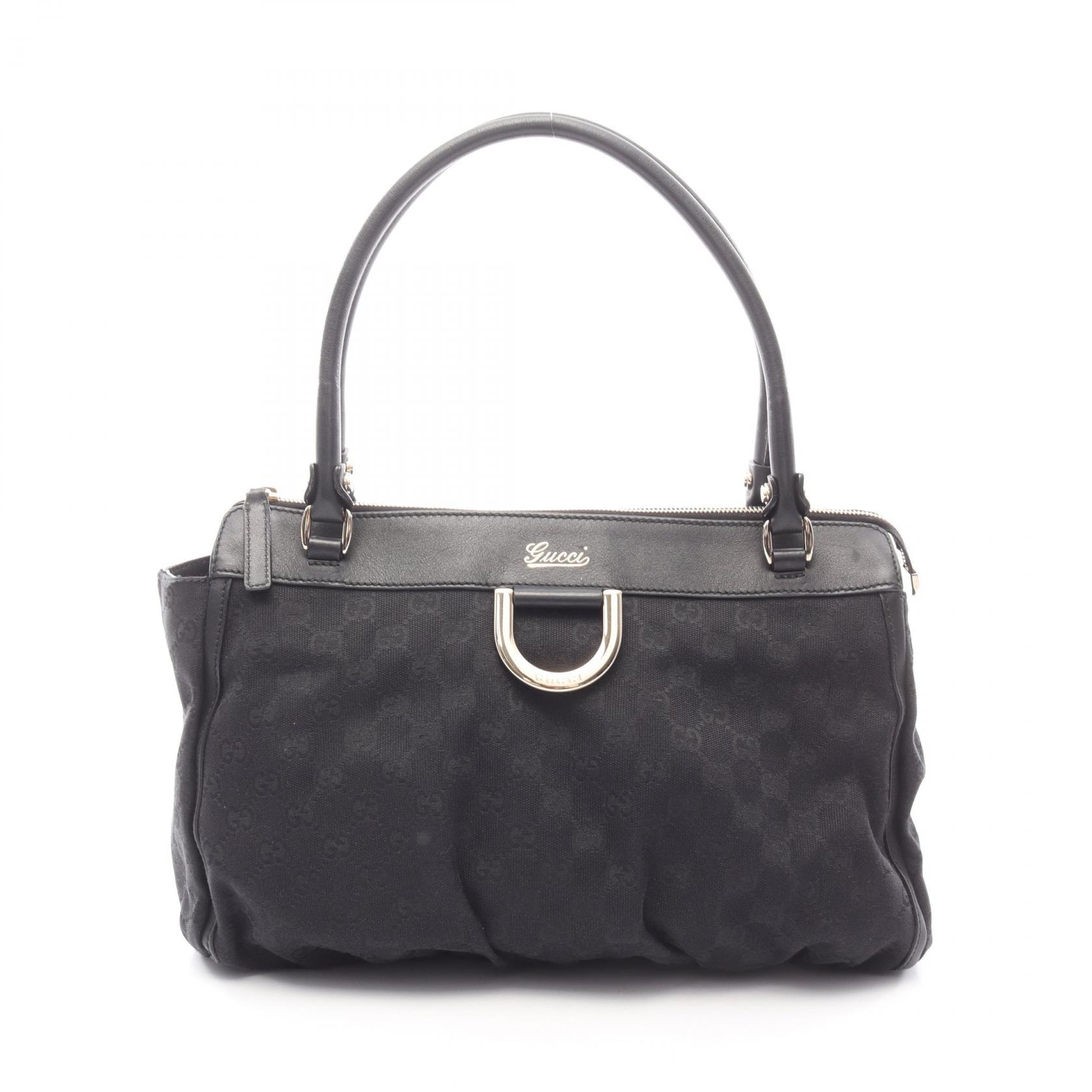 グッチ GUCCI アビー GGキャンバス トートバッグ バッグ キャンバス レザー レディース ブラック系 189831 【中古】