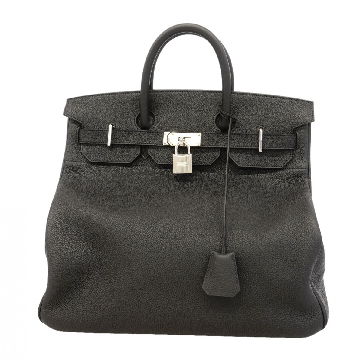 ★SALE【6gc2477-g】エルメス ハンドバッグ オータクロア40 トゴ ブラック シルバー金具 K刻印【中古】メンズ