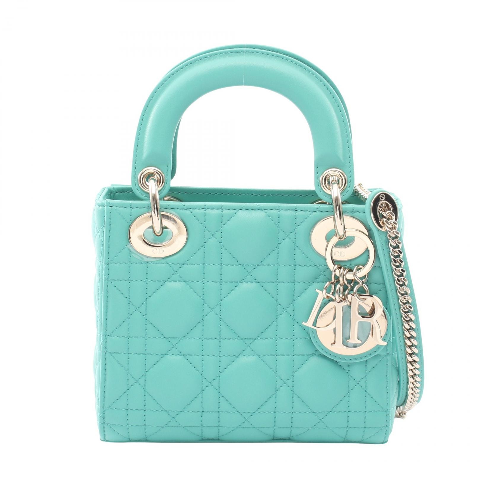 ディオール Dior レディディオール ミニ カナージュ 2WAY ハンドバッグ バッグ レザー レディース グリーン系 M0505ONGEM83H 【新品】