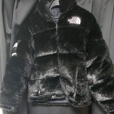 Supreme x The North Face Faux Fur Nuptse Jacket "Black"