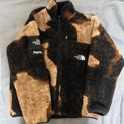 Supreme x The North Face Bleached Denim Print Fleece Jacket "Black"