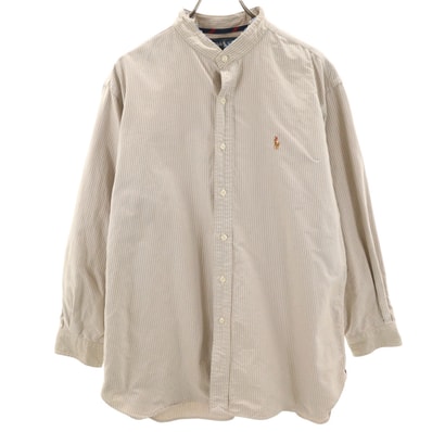 RALPH LAUREN ラルフローレン ストライプ柄 長袖 オックスフォードシャツ XL アイボリー
