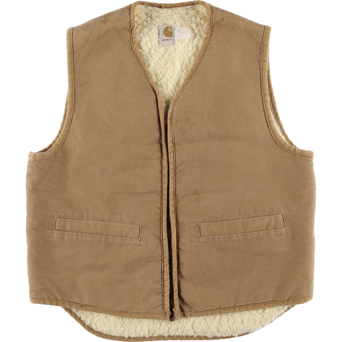 古着 カーハート Carhartt 中綿入り ダックベスト USA製 メンズS相当/eaa588687