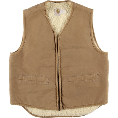 古着 カーハート Carhartt 中綿入り ダックベスト USA製 メンズS相当/eaa588687