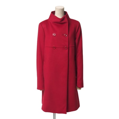 ■美品■Max Mara Studio マックスマーラ ストゥディオ コート サイズ42 スタンドカラー ダブルブレスト ウール ロングコート ブランド古着【中古】20251217/RA6905