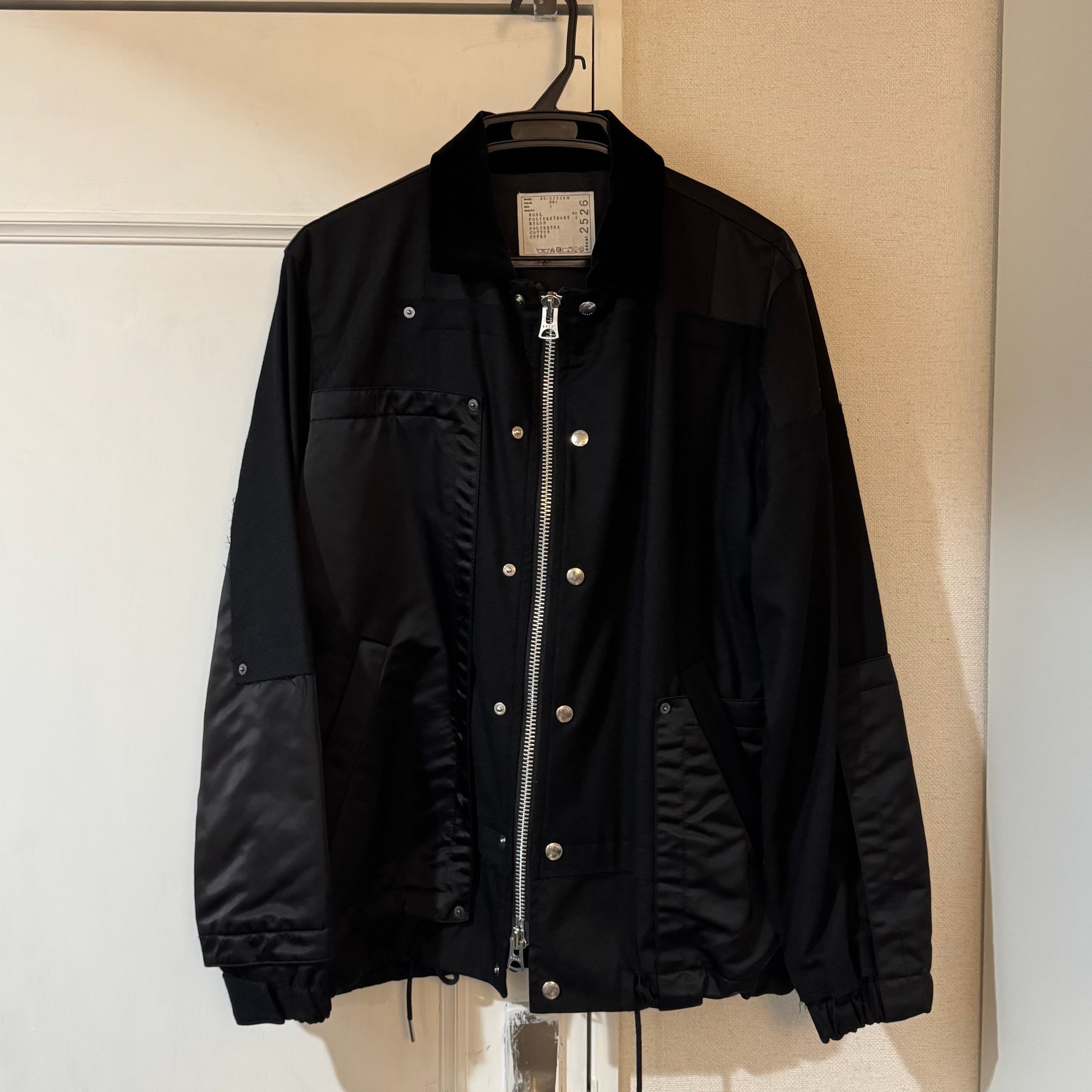 sacai Fabric Combo Blouson "Black"