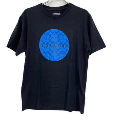 コーチ C9140 ブラック シグネチャーロゴプリントTシャツ M