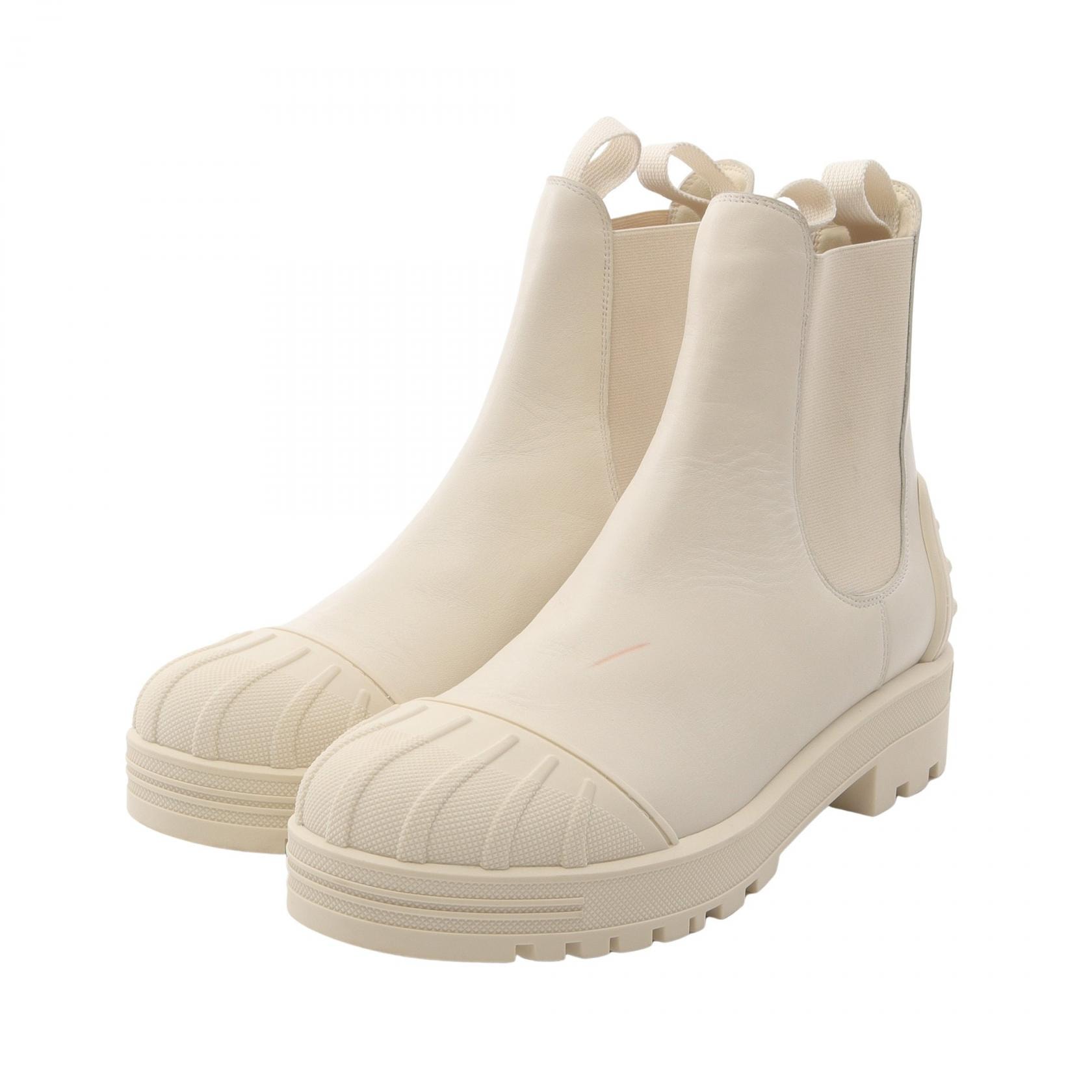 ディオール Dior DIOR IRON ブーツ 靴 レザー レディース アイボリー系 【中古】